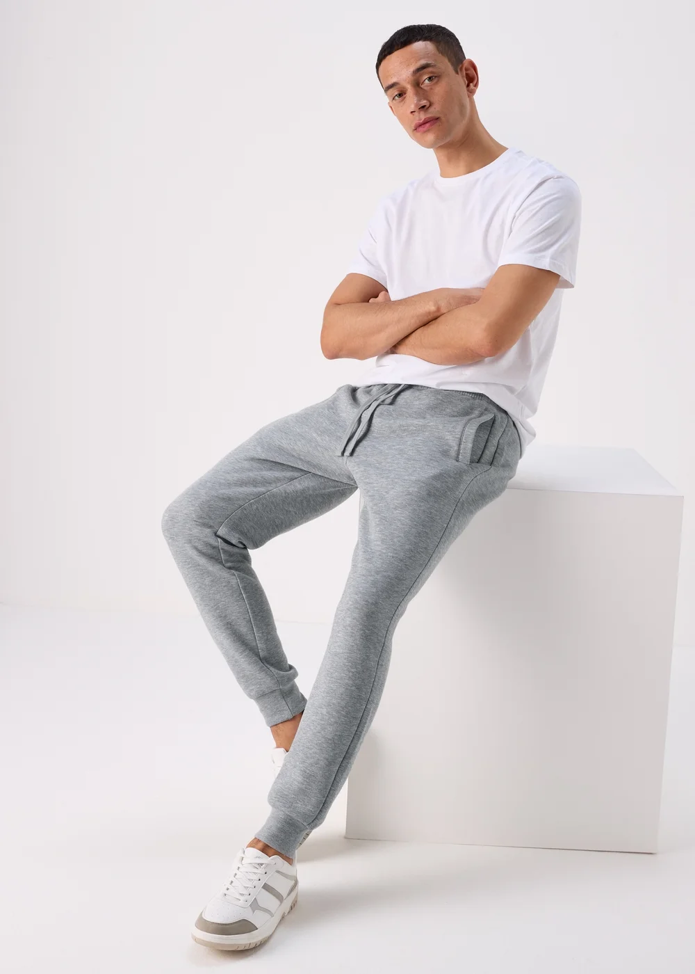 Grey Cuffed Slim Fit Joggers - XS Image 1