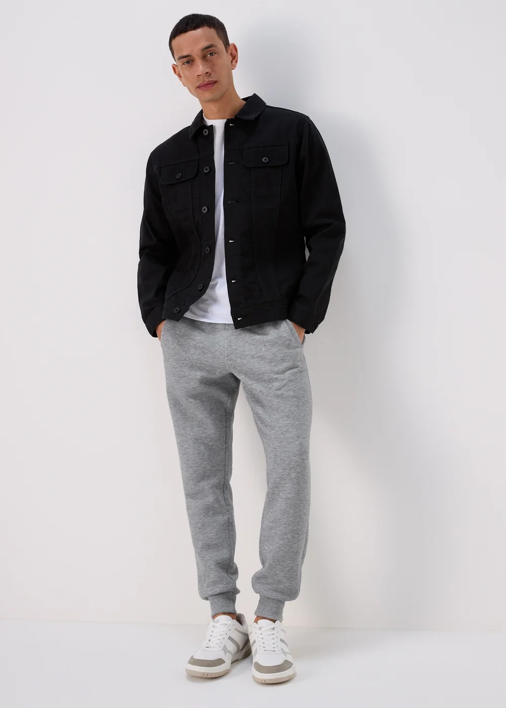 Grey Cuffed Slim Fit Joggers - XS Image 4