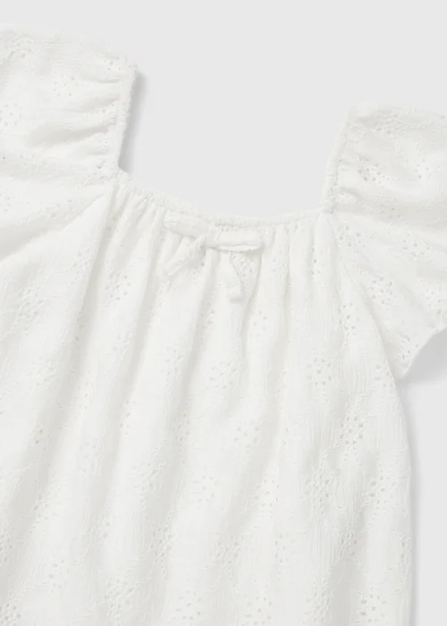 Girls White Broderie Frill Blouse (1-7yrs) - 2-3 Yrs Image 2