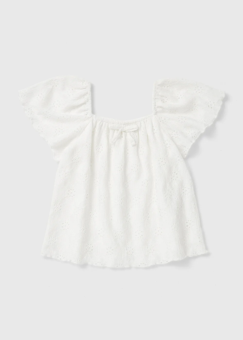 Girls White Broderie Frill Blouse (1-7yrs) - 2-3 Yrs Image 1