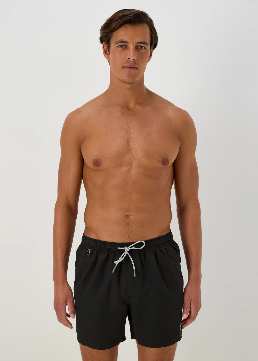 Black Embroidered Swim Shorts - S Image 1