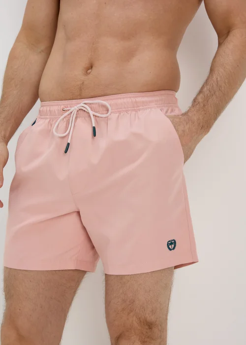 Pink Embroidered Swim Shorts - S Image 3