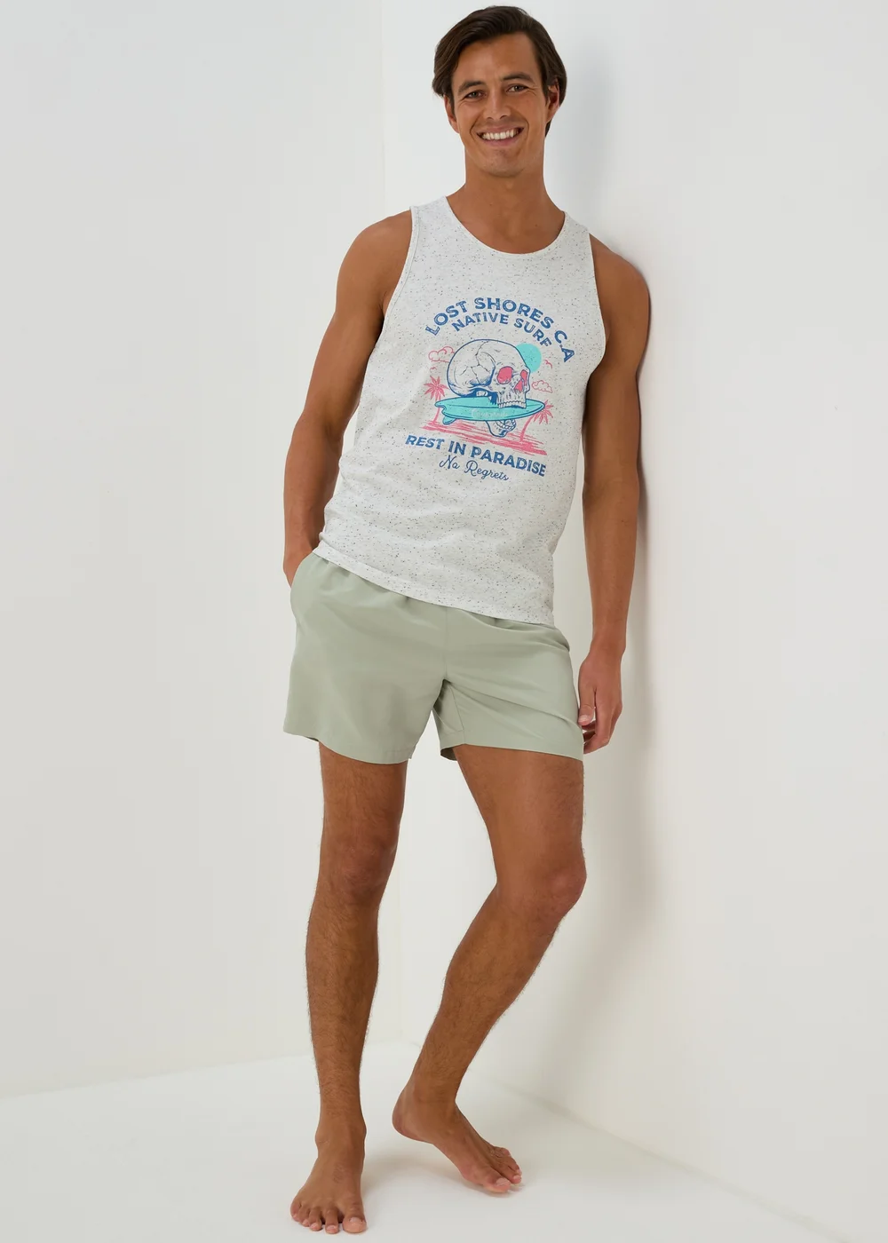 Sage Plain Swim Shorts - S Image 3