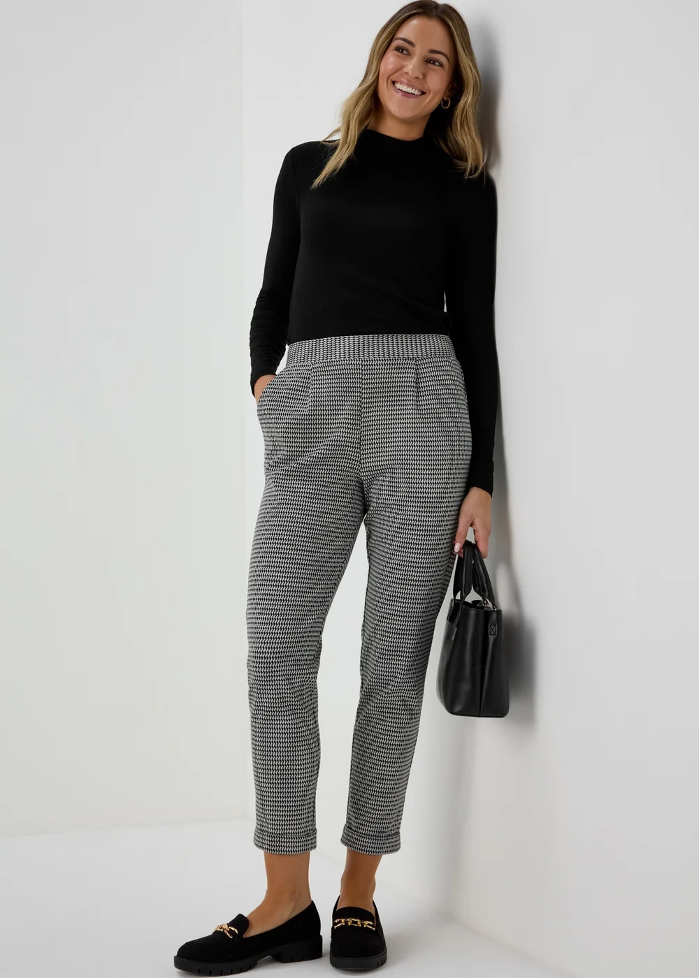 Black Anchor Pull On Trousers - 8 Image 1