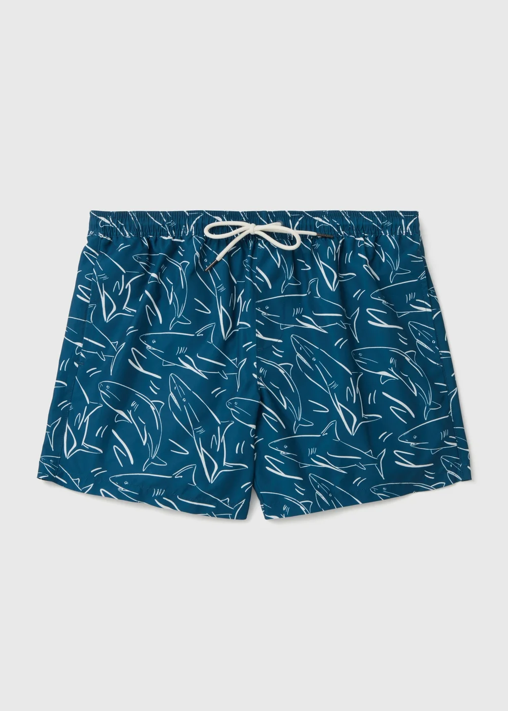 Navy Shark Print Swim Shorts - S Image 4