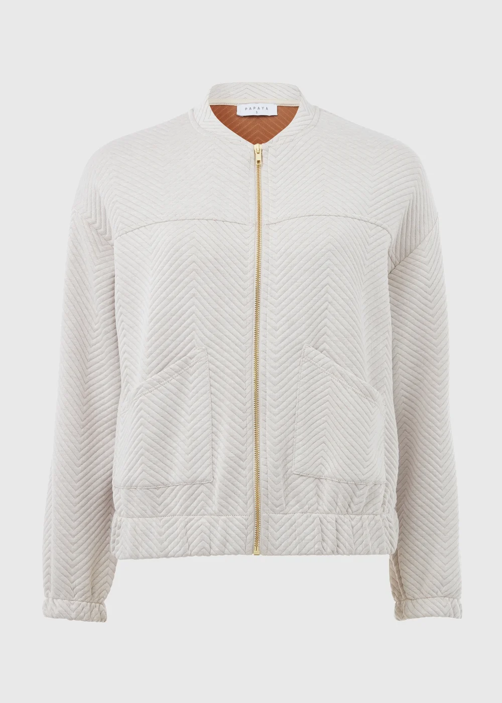 Oatmeal Quilted Bomber Jacket - S Image 5