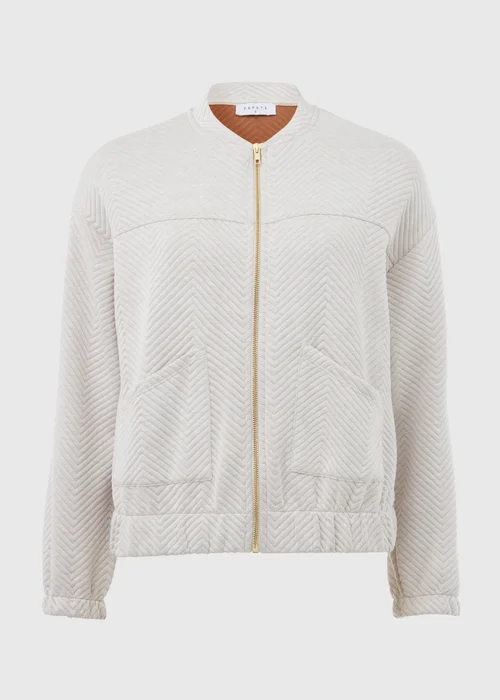 Oatmeal Quilted Bomber Jacket - S Image 5