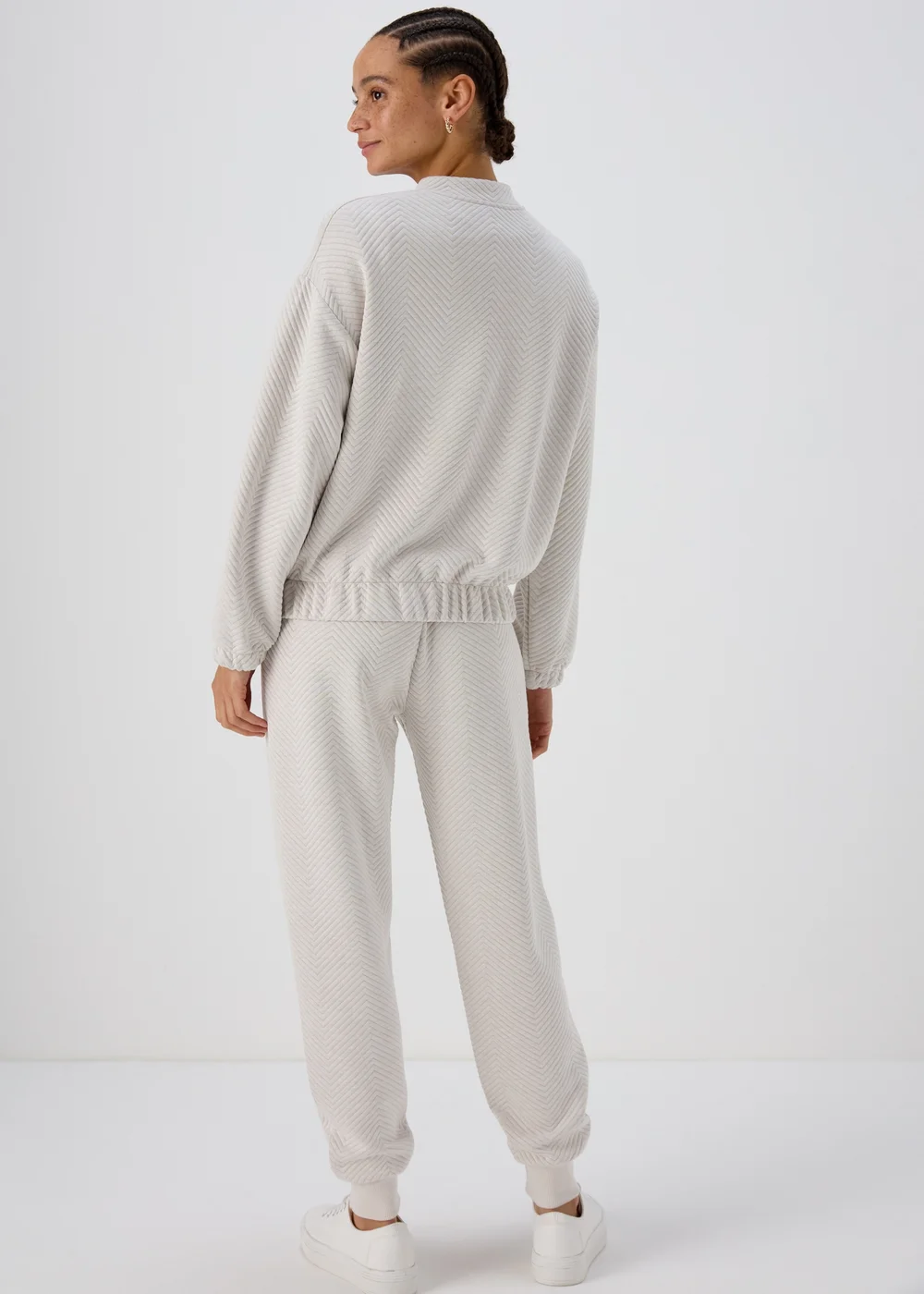 Oatmeal Quilted Bomber Jacket - S Image 2