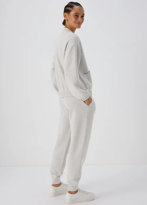 Oatmeal Quilted Joggers - Small Image 2