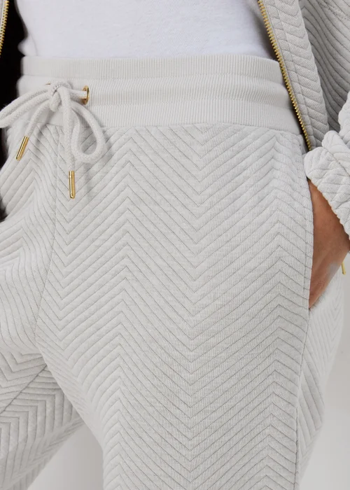 Oatmeal Quilted Joggers - Small Image 3