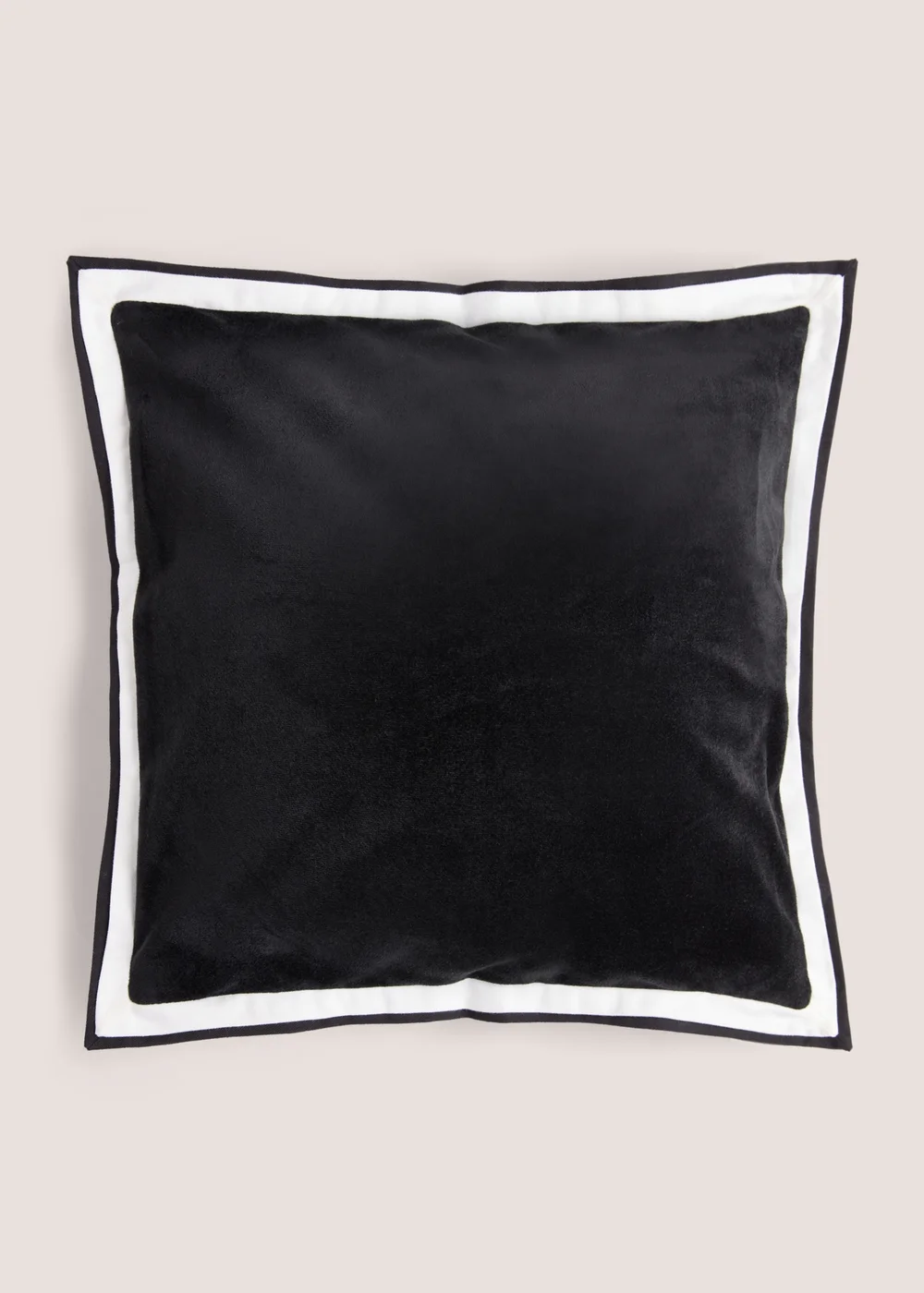 Black Contrast Edge Velvet Cushion Image 1