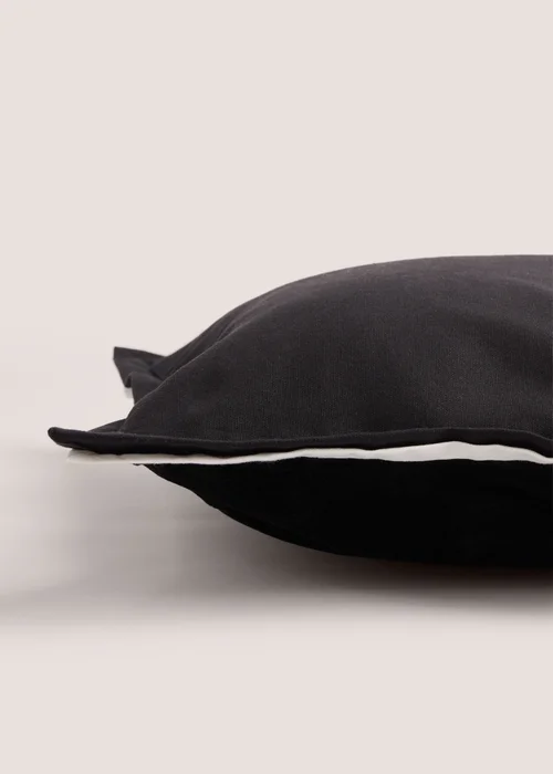 Black Contrast Edge Velvet Cushion Image 2