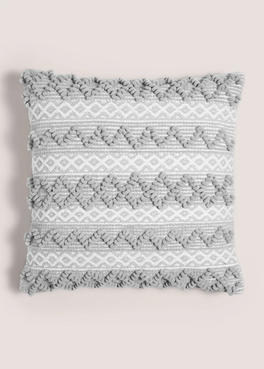 Grey Chenille Bobble XL Cushion (55cm x 55cm) Image 1