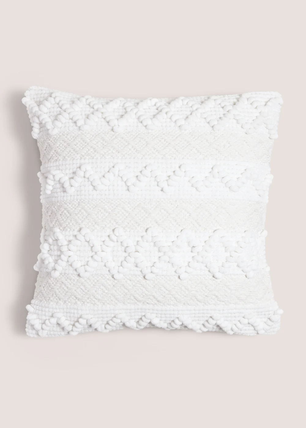 Cream Chenille Bobble Cushion (43cm x 43cm) Image 1