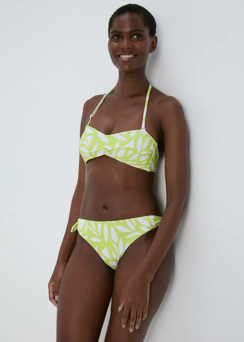 Lime Palm Print Twist Bikini Bottoms - 6 Image 1