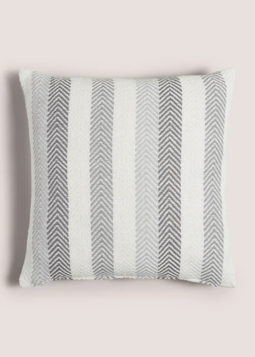 Grey Stripe Woven Cushion (43cm x 43cm) Image 1