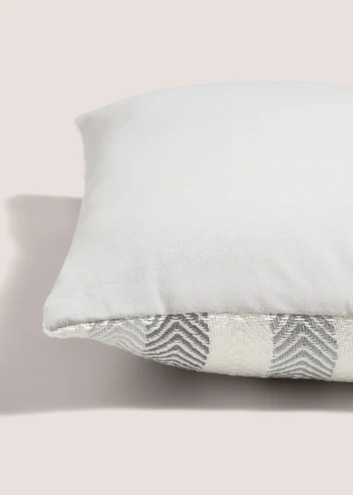 Grey Stripe Woven Cushion (43cm x 43cm) Image 2