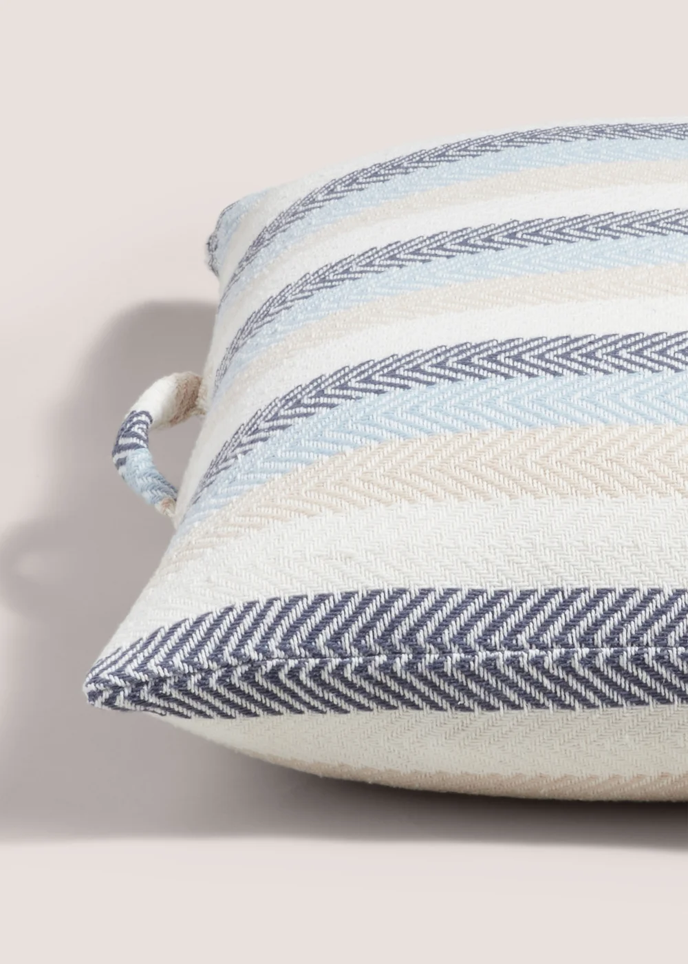 Indigo Stripe Woven Floor Cushion (70cm x 70cm) Image 2