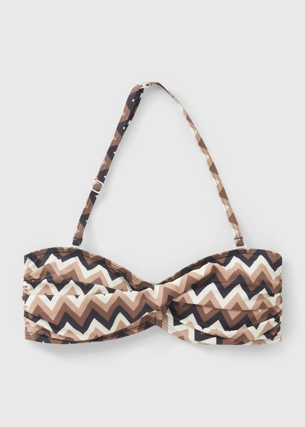 Mocha Chevron Twist Bikini Top - 6 Image 4