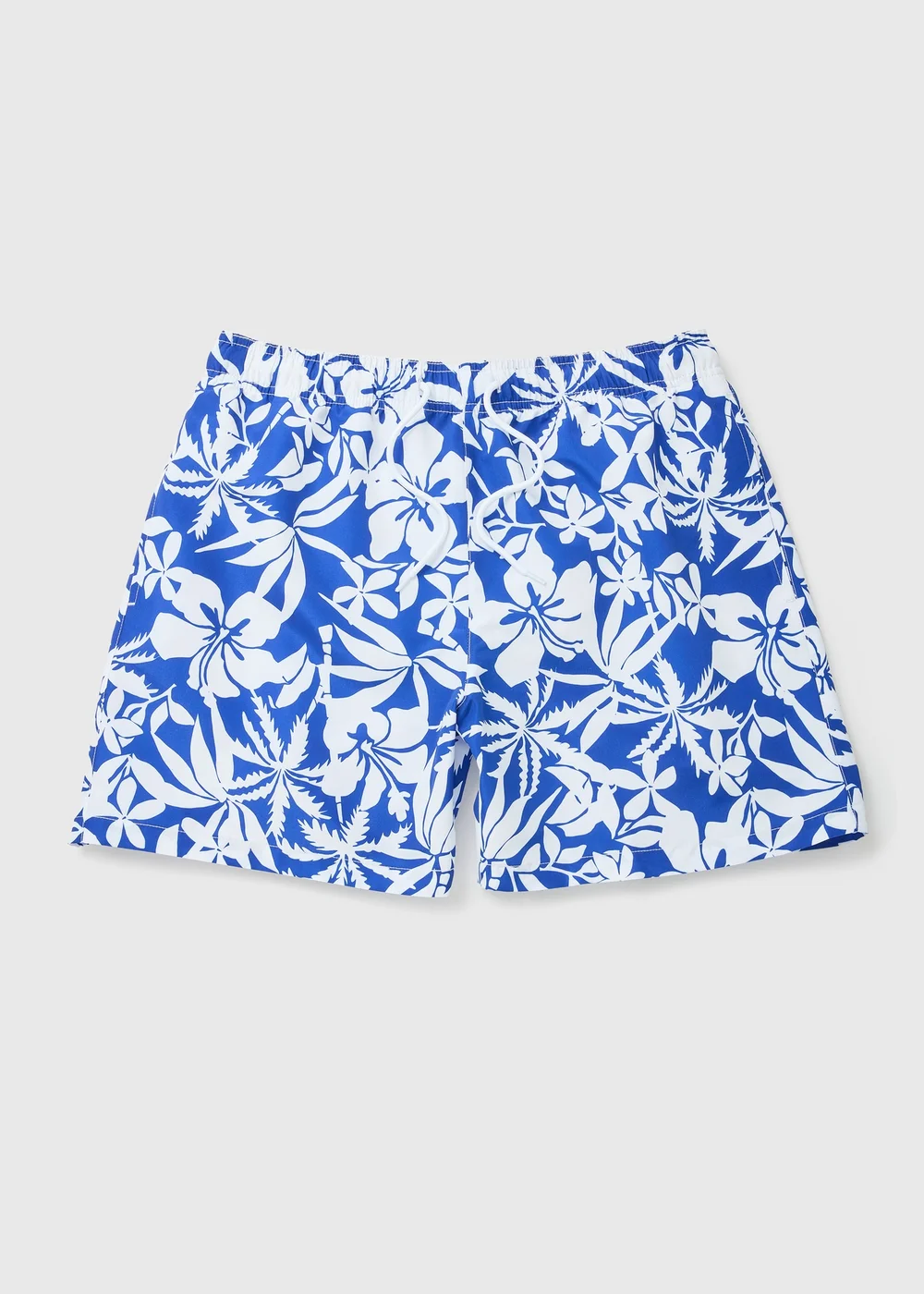 Blue Floral Print Swim Shorts - Small Image 4