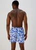 Blue Floral Print Swim Shorts - Small Image 2