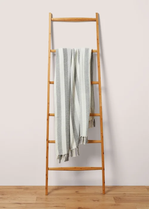 Grey Stripe Woven Throw (125cm x 150cm) Image 1