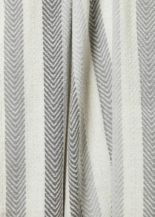 Grey Stripe Woven Throw (125cm x 150cm) Image 2