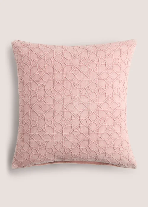 Pink Embroidered Cushion (43cm x 43cm) Image 1