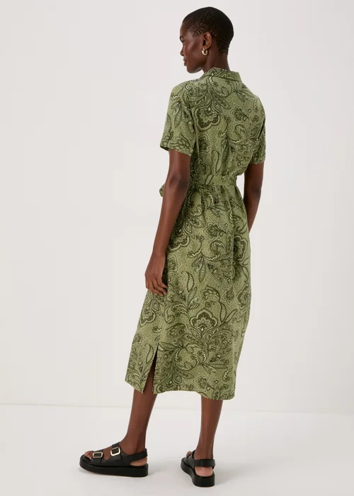 Green Floral Viscose Shirt Dress - 8 Image 2