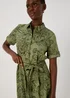 Green Floral Viscose Shirt Dress - 8 Image 3