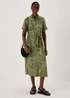 Green Floral Viscose Shirt Dress - 8 Image 4