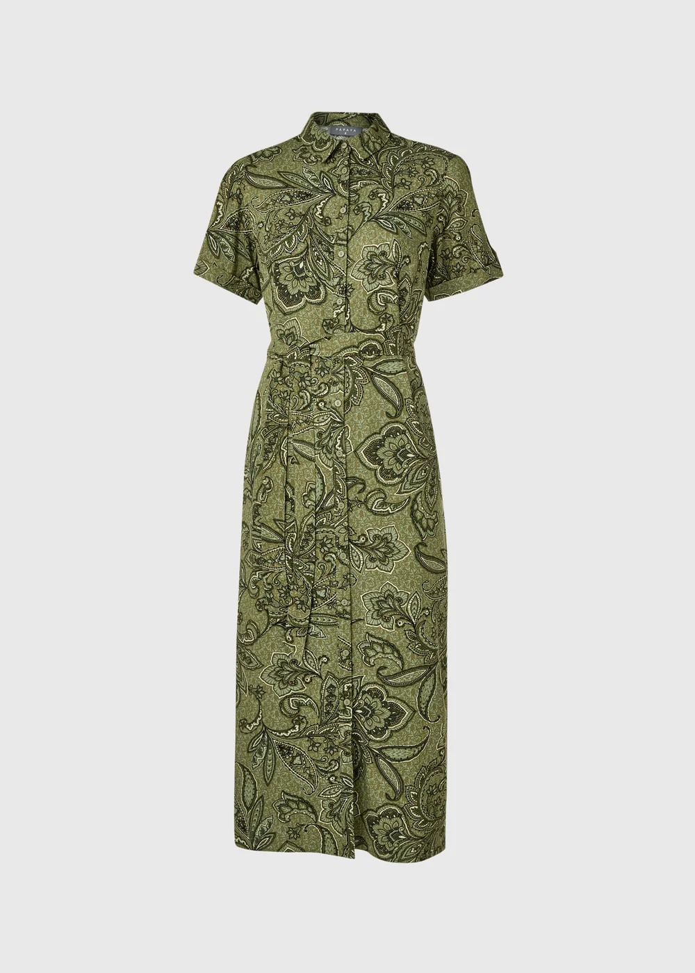 Green Floral Viscose Shirt Dress - 8 Image 5