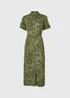 Green Floral Viscose Shirt Dress - 8 Image 5