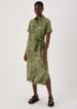 Green Floral Viscose Shirt Dress - 8 Image 1