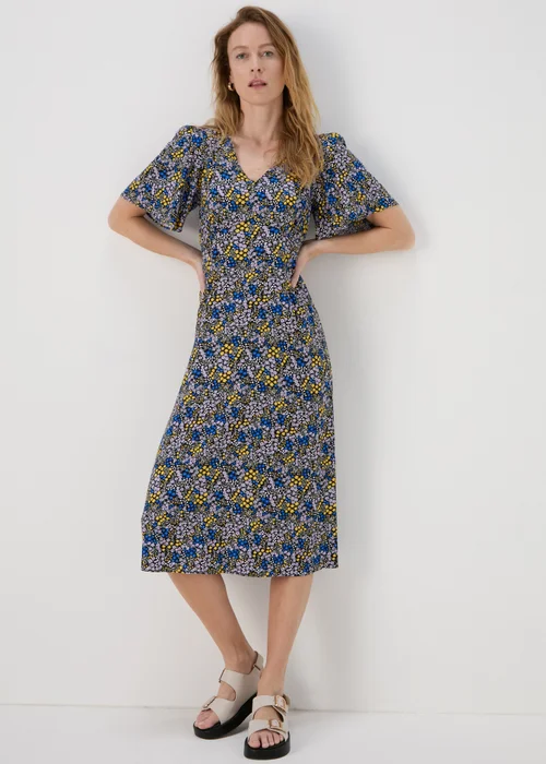 Multicolour Ditsy Viscose Midi Dress - 8 Image 1
