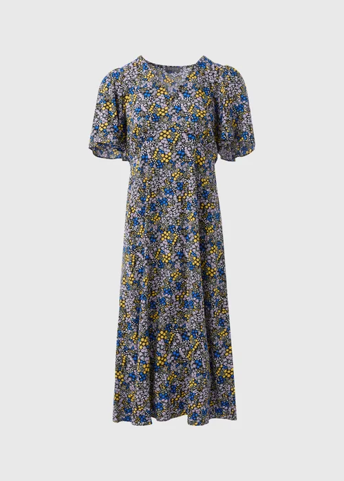 Multicolour Ditsy Viscose Midi Dress - 8 Image 5