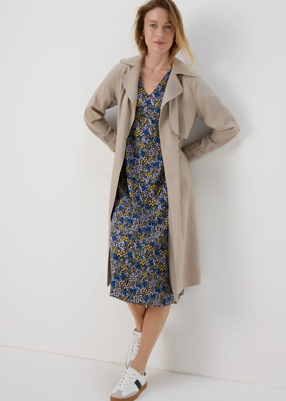 Multicolour Ditsy Viscose Midi Dress - 8 Image 4