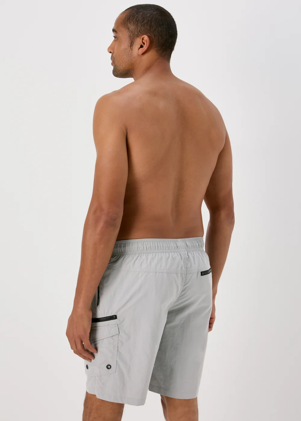 Grey Cargo Swim Shorts - S Image 2