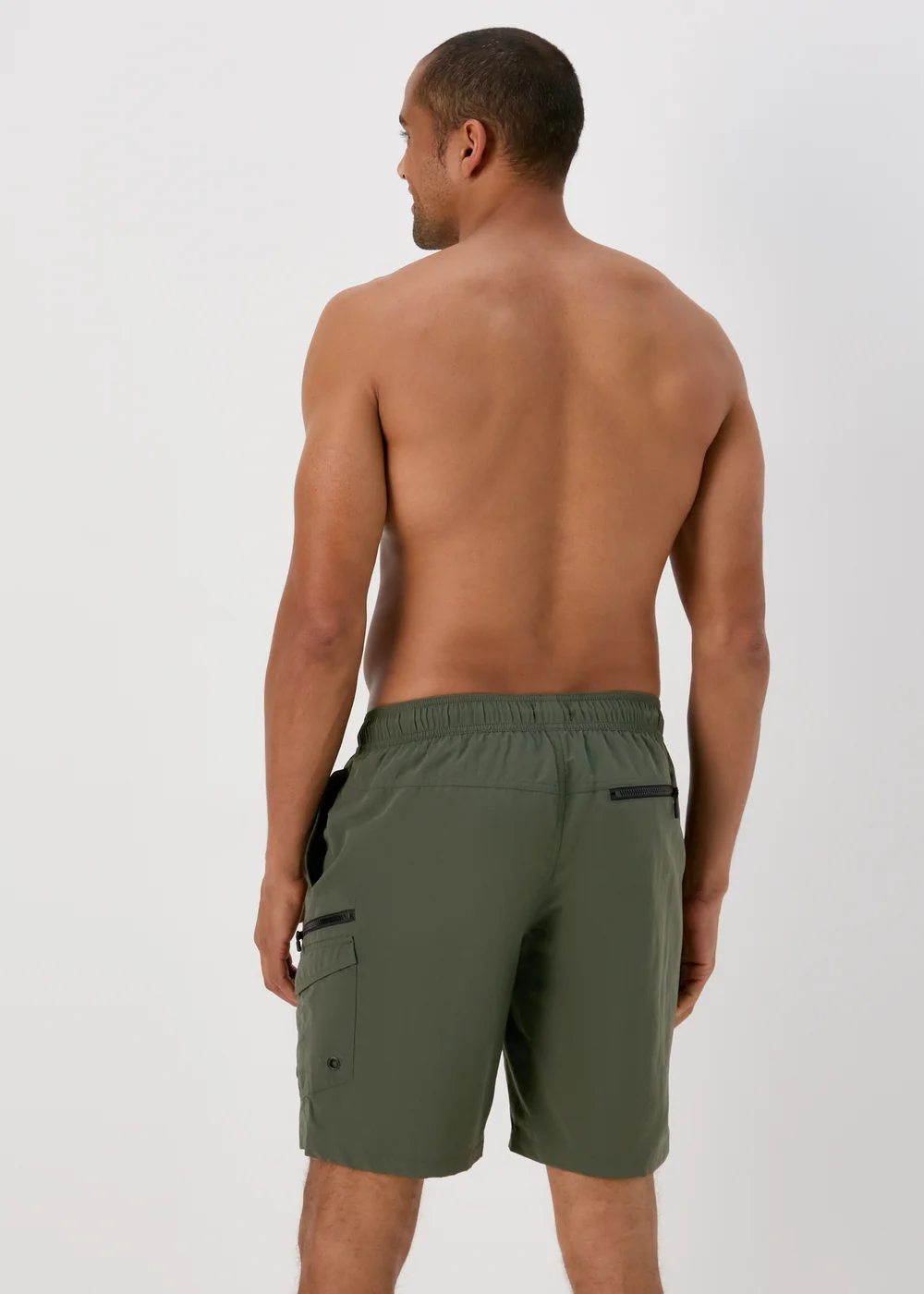 Khaki Cargo Swim Shorts - S Image 2