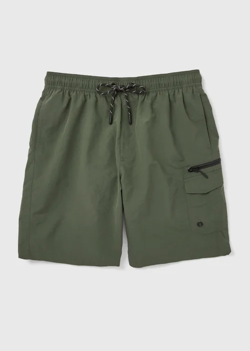 Khaki Cargo Swim Shorts - S Image 4