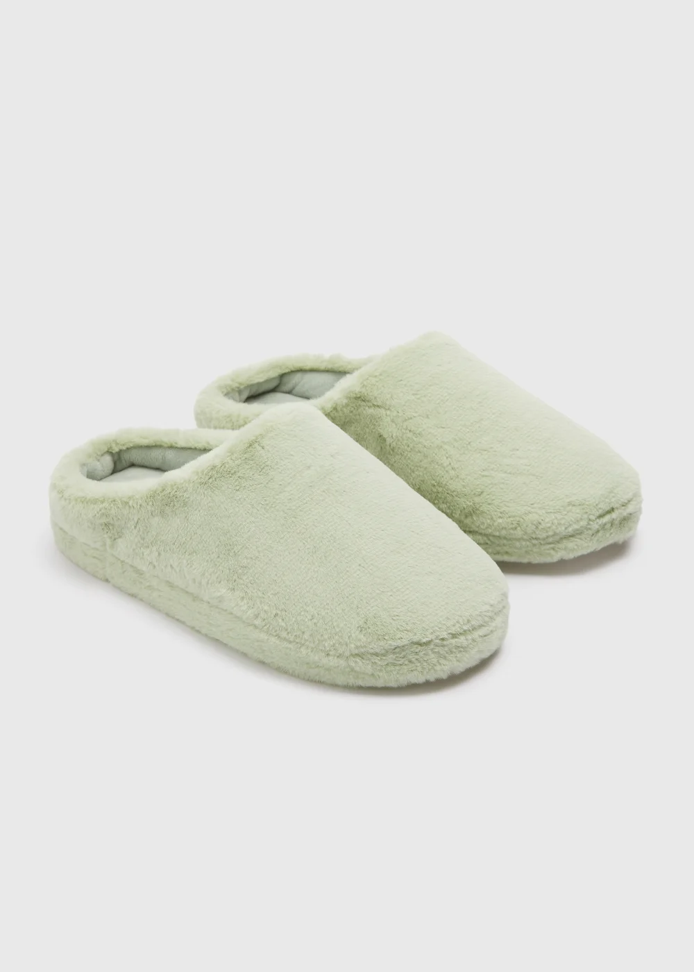 Green Solid Mule Slippers - Small Image 1