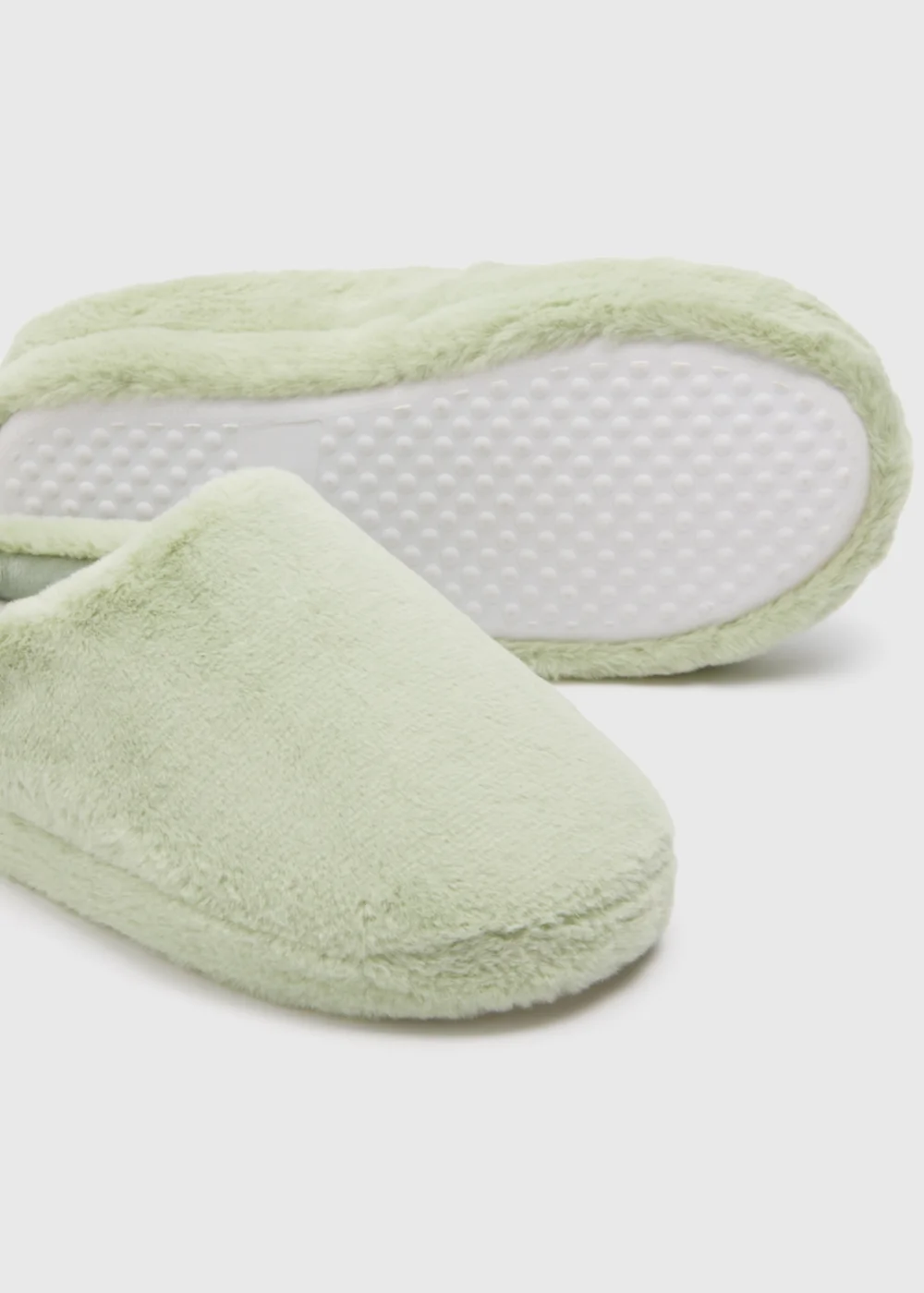 Green Solid Mule Slippers - Small Image 2