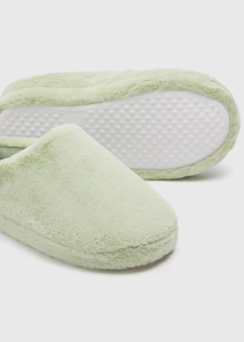Green Solid Mule Slippers - Small Image 2