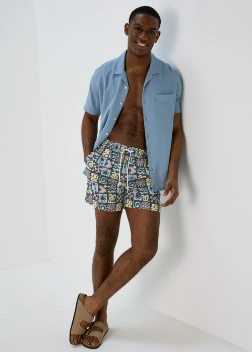 Tile Print Swimshorts - Small Image 3