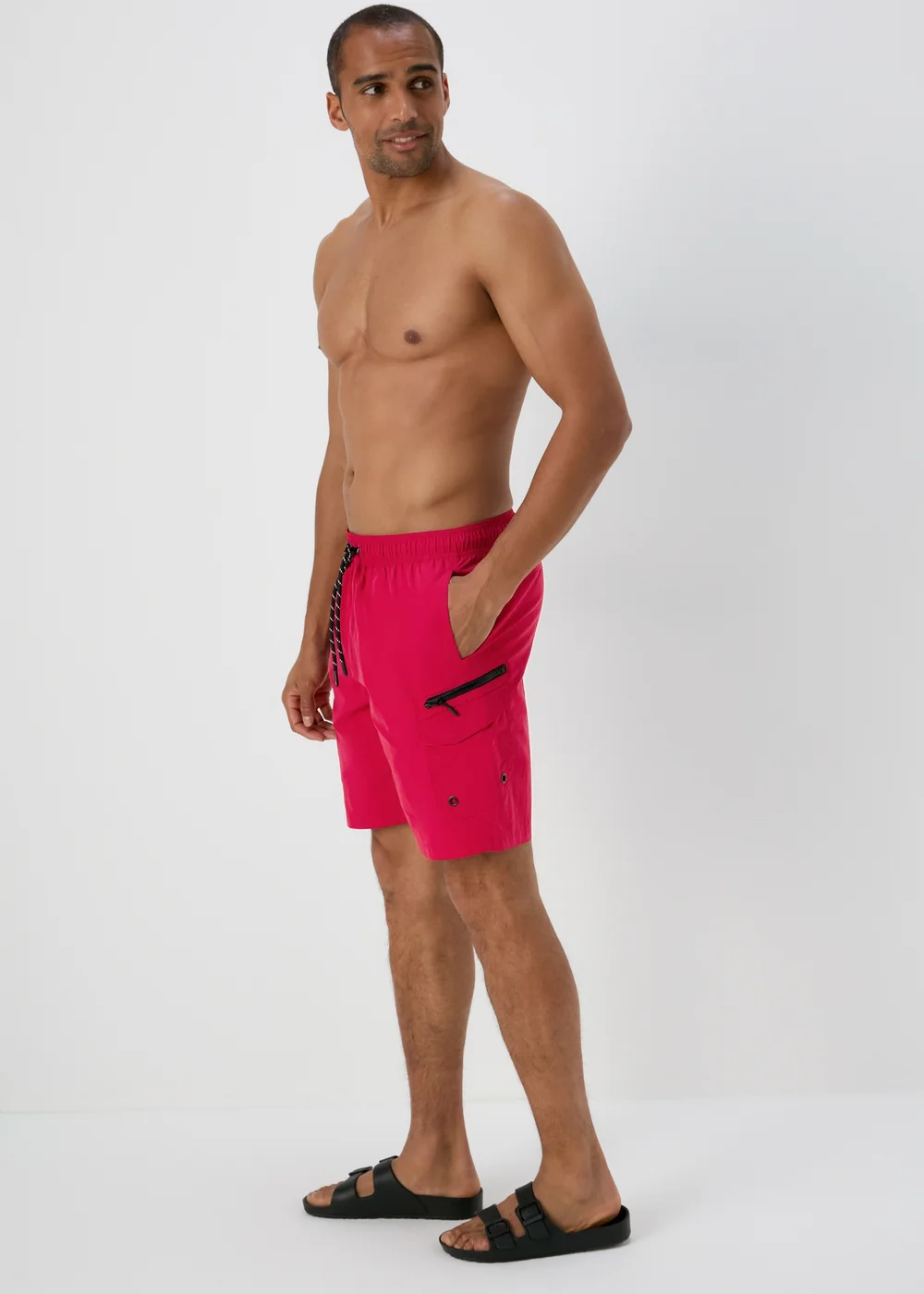 Red Cargo Swim Shorts - S Image 3