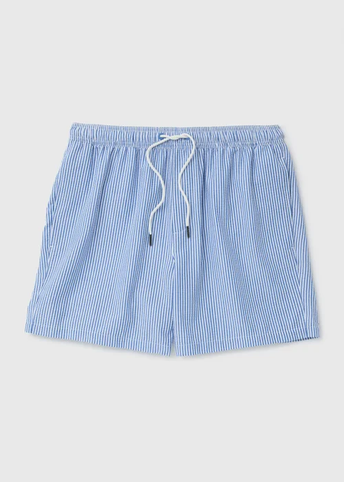 Blue Stripe Seersucker Swim Shorts - S Image 4