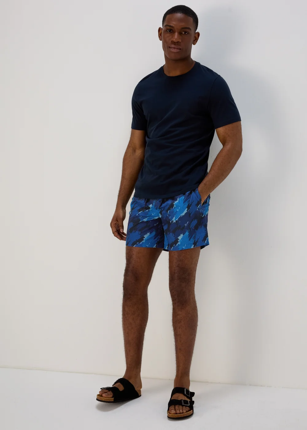 Blue Camo Print Swim Shorts - S Image 3