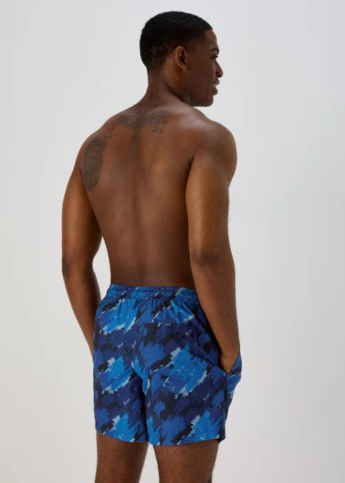 Blue Camo Print Swim Shorts - S Image 2