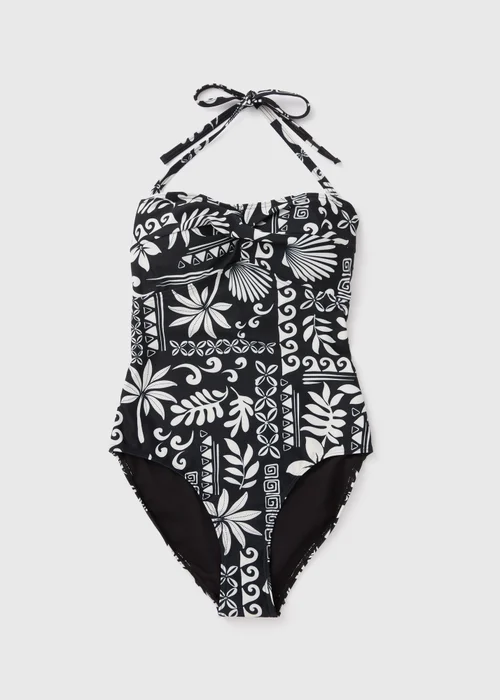 Black & Cream Tile Swimsuit - 8 Image 4