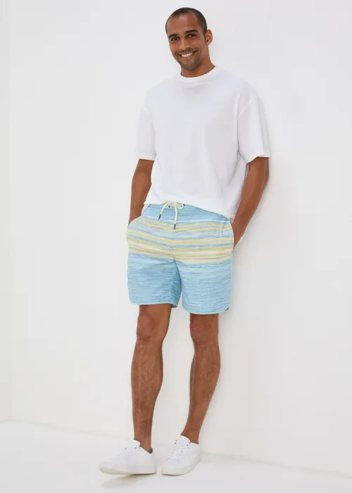 Blue Sketchy Stripe Swim Shorts - S Image 3